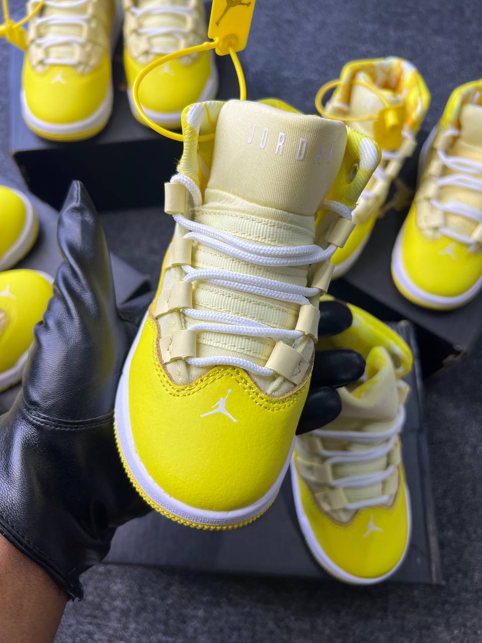 Yellow Jordan Kids Sneakers (Sizes 25–29)