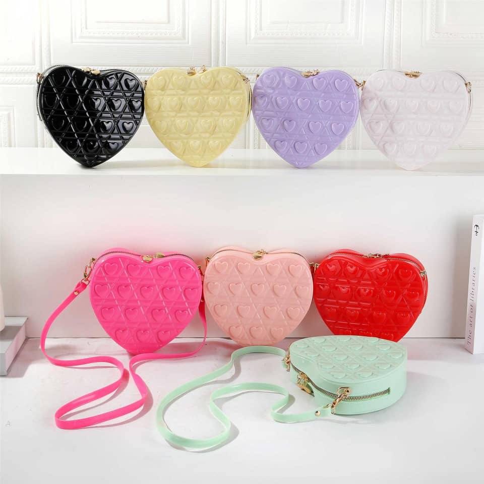 Kids Love-Shaped Bag with Strap – Multicolor