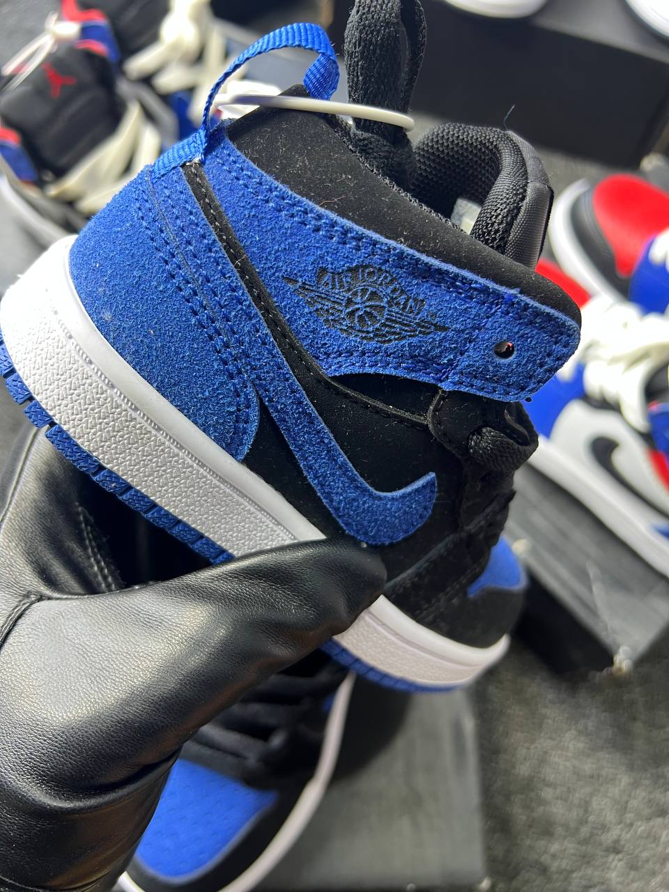 Blue and Black Air Jordan sneakers Sizes…24,25,26,27,28,30,