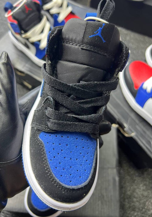 Blue and Black Air Jordan sneakers Sizes…24,25,26,27,28,30,
